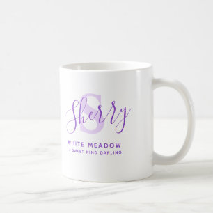 Sherame bedeutet Monogramm S lila Kaffeetasse