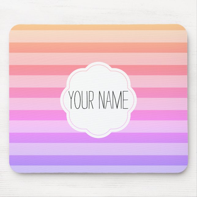 Sherbet Rainbow Dream Individuelle Name Mousepad (Vorne)