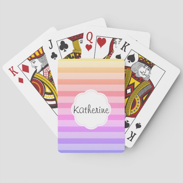 Sherbet Rainbow Stripes Spielkarten (Rückseite)