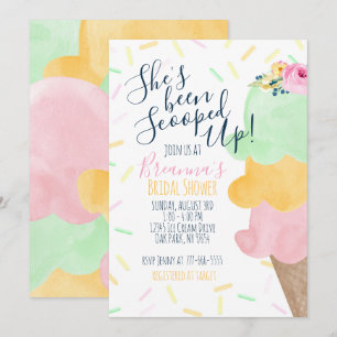 Sherbet Scooped Up Ice Cream Brautparty Einladung