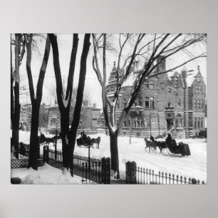 Sherbrooke Straße im Winter, Montreal Notman - Poster