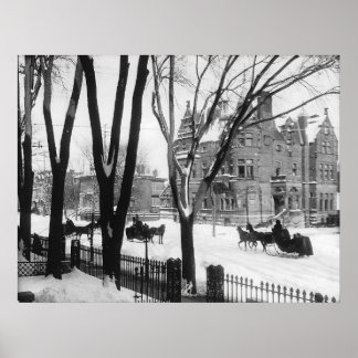 Sherbrooke Street im Winter, Montreal Notman - Poster