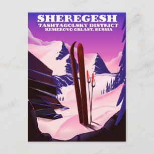 Sheregesh, Oblast Kemerowo Russland Skireise Druck Postkarte