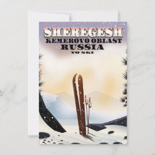 Sheregesh Russia Ski-Reiseplakat. Einladung