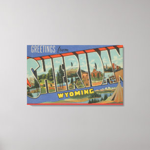 Sheridan, Wyoming - große Buchstabe-Szenen Leinwanddruck