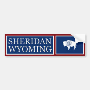 Sheridan Wyomoming State Flag Autoaufkleber