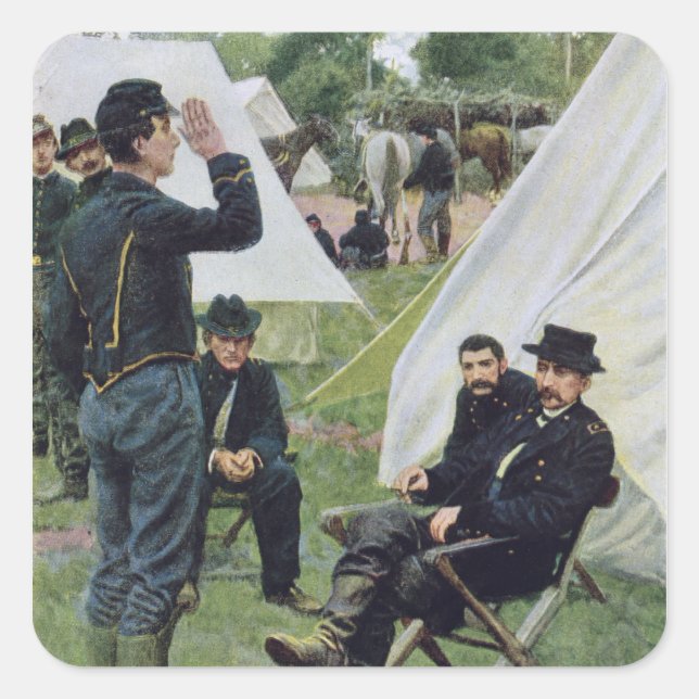 Sheridans erstes Interview mit Rowand Quadratischer Aufkleber (Vorderseite)