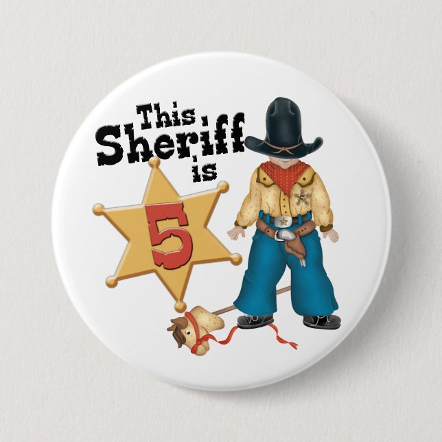 Sheriff 5. Geburtstag Button (Vorderseite)