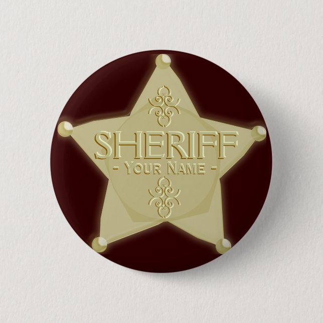Sheriff-Abzeichen-Cowboy-Western-Party-Knopf Button (Vorderseite)