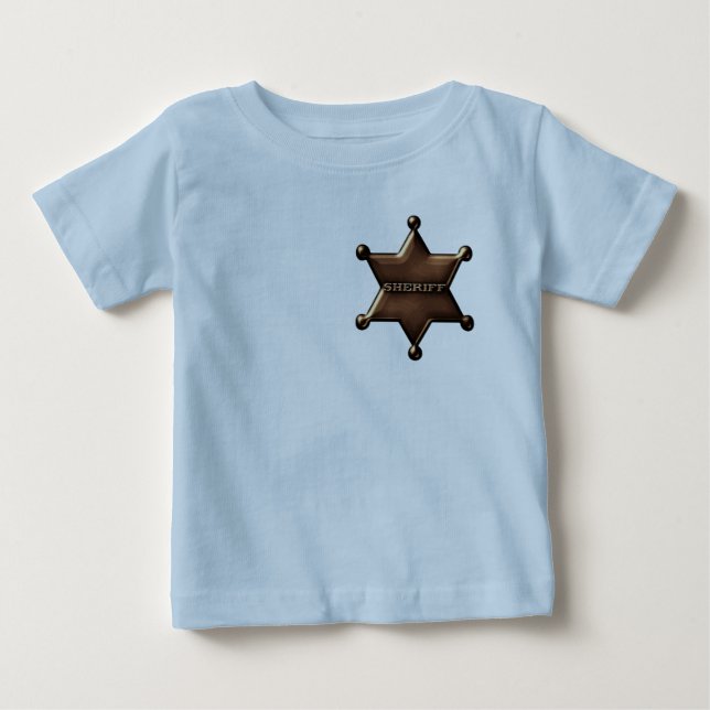Sheriff Abzeichen Custom Baby Bodysuit Baby T-shirt (Vorderseite)