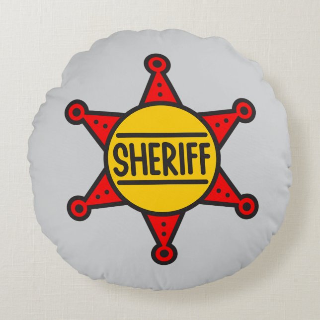 Sheriff-Abzeichen Rundes Kissen (Vorderseite)
