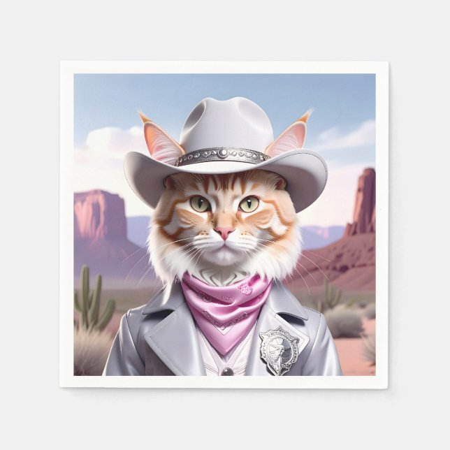 Sheriff Cat Serviette (Vorderseite)