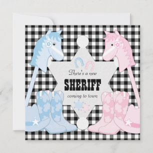 Sheriff Cowboy Gender Reveal Party Einladungen