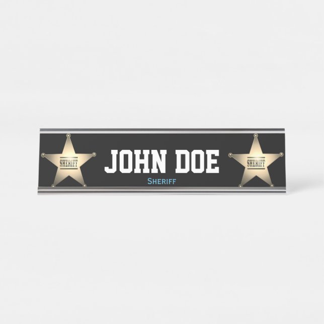 Sheriff Desk Name Plate Schreibtischnamensplakette (Vorderseite )