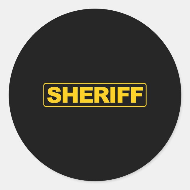Sheriff Front Print Law Durchsetzung Sheriff Poliz Runder Aufkleber (Vorderseite)