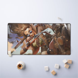 Sheriff Gaming Desk Mat   Motorradfahrer Kunst Schreibtischunterlage