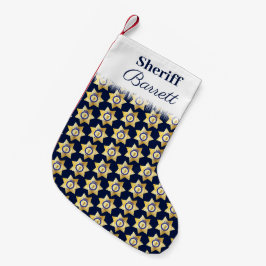 Sheriff Gold Star Abzeichen Gemustert Personalisie Kleiner Weihnachtsstrumpf
