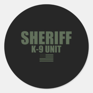 Sheriff K-9 Unit Od Green Uniform Runder Aufkleber