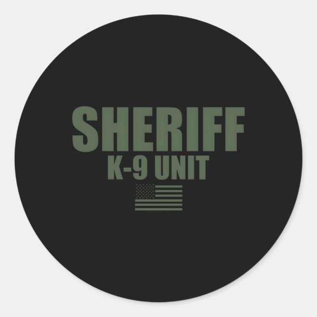 Sheriff K-9 Unit Od Green Uniform Runder Aufkleber (Vorderseite)