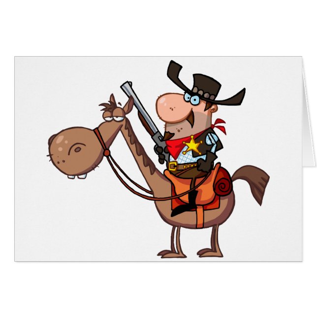 Sheriff mit Gewehr auf Pferd (Vorderseite (Horizontal))