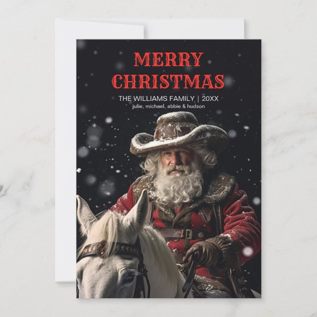 Sheriff Santa Claus Einladung (Vorderseite)