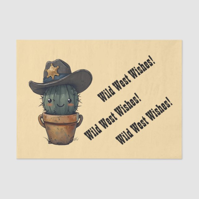 Sheriff Spike-Cactus Character Seidenpapier (Vorderseite)
