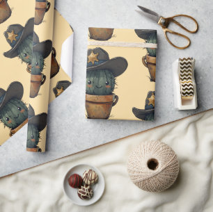 Sheriff Spike-Cactus Charakter Geschenkpapier