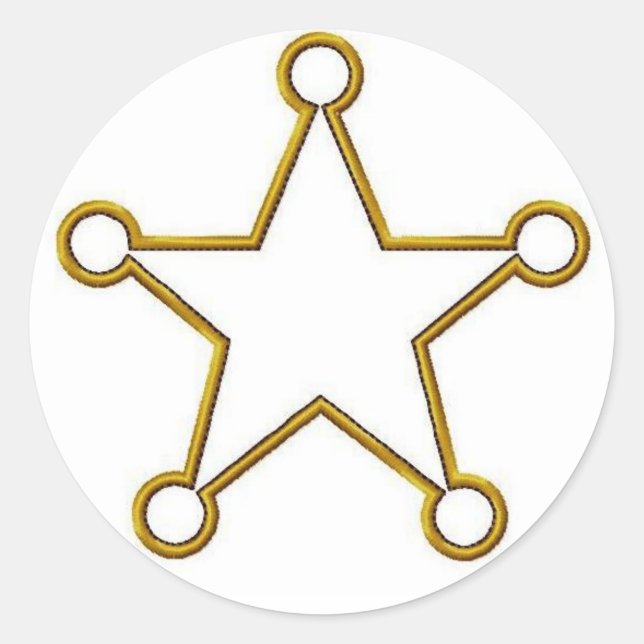 Sheriff Star Name Abzeichen Runder Aufkleber (Vorderseite)