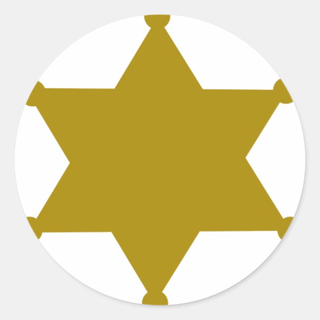 Sheriff star runder aufkleber (Vorderseite)