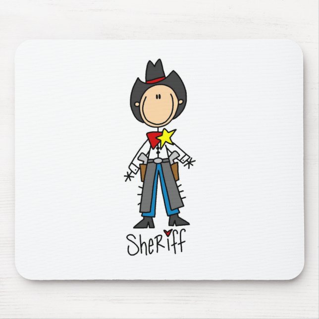 Sheriff-Stickfigur-Mauspad Mousepad (Vorne)