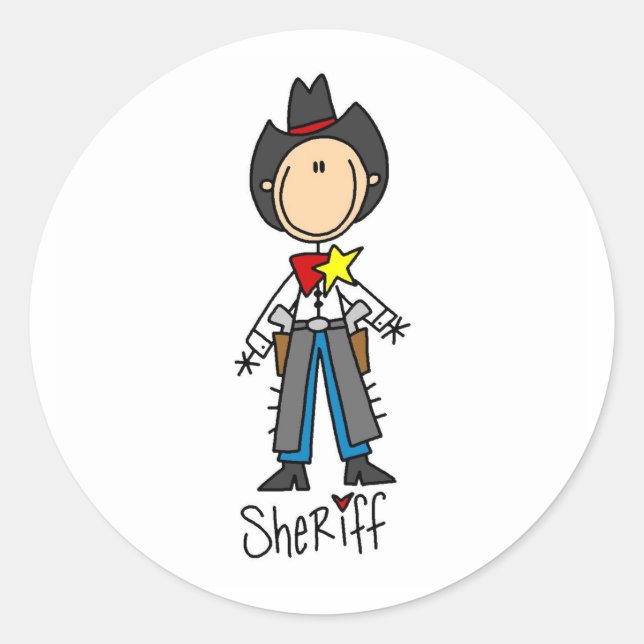 Sheriff Strichmännchen Sticker (Vorderseite)