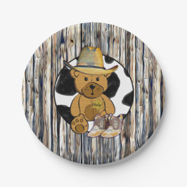 Sheriff Teddy Bear Cake Paper Plate Pappteller