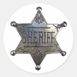 Sheriffs Abzeichen Runder Aufkleber