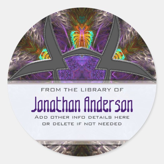 Sherikan Fraktal Buchzeichen Sticker (Vorderseite)