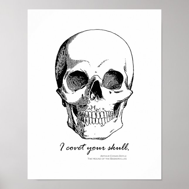 Sherlock Citation Je Covet Votre Crâne Poster Goth (Devant)