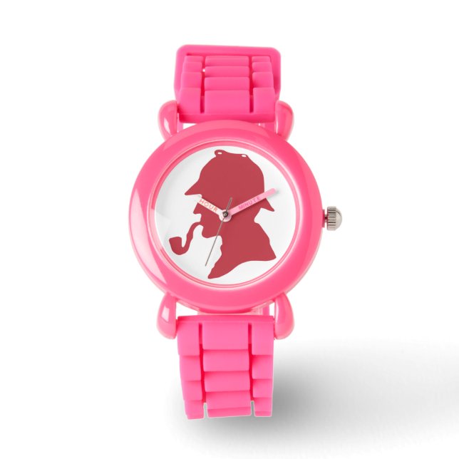 Sherlock Holmes Silhouette Wrist Watch Armbanduhr (Vorderseite)
