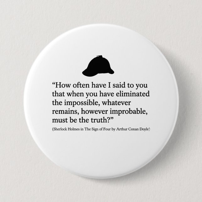 Sherlock Holmes Zitat-Button Button (Vorderseite)