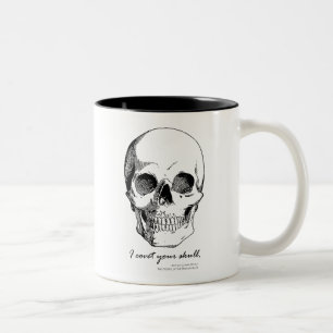 Sherlock-Zitat: Ich bedecke Ihre Schädelgotik-Tass Zweifarbige Tasse