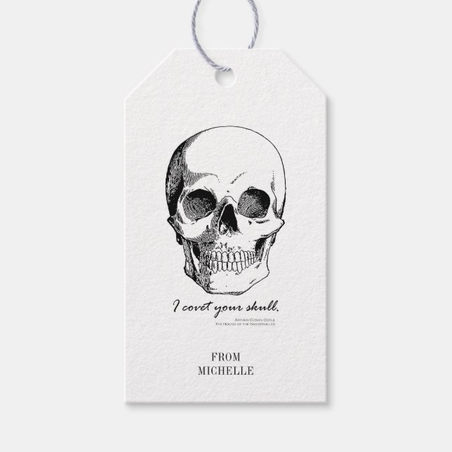 Sherlock-Zitat: Ich bedecke Ihre Skull-Gothic-Gesc Geschenkanhänger (Vorderseite)