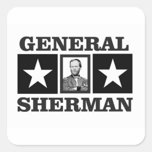 Sherman Art Quadratischer Aufkleber