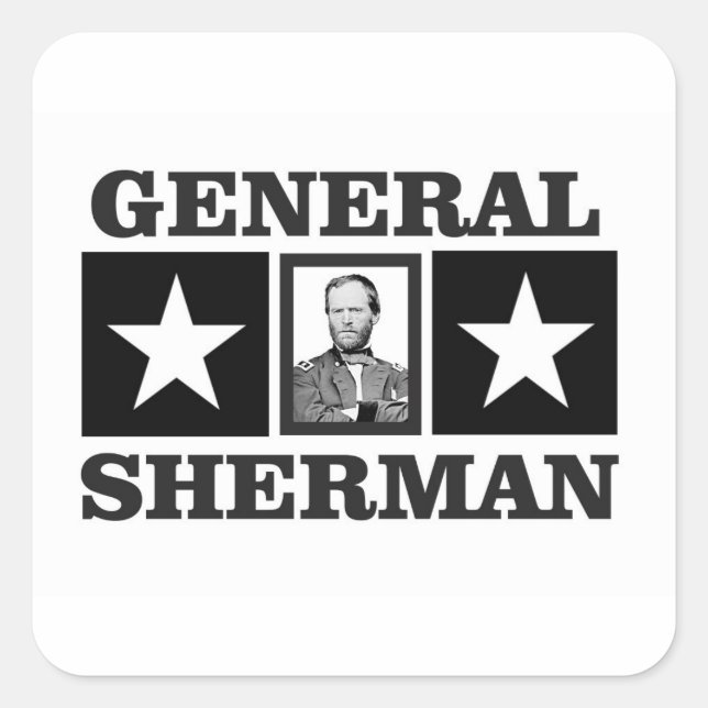 Sherman Art Quadratischer Aufkleber (Vorderseite)