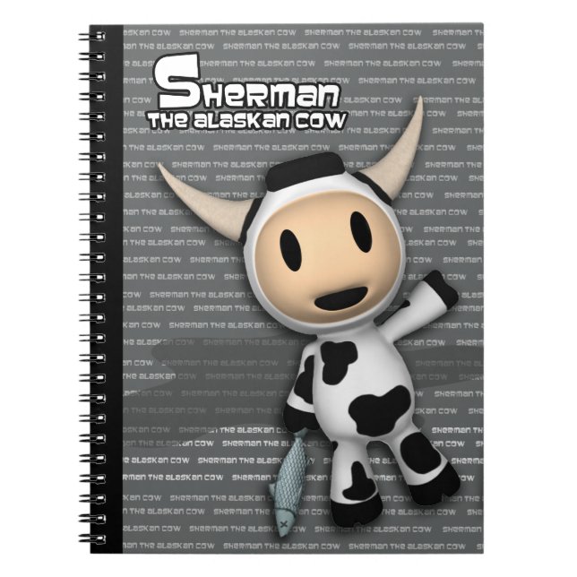 Sherman das alaskische Kuh-Grau-Notizbuch Notizblock (Vorderseite)