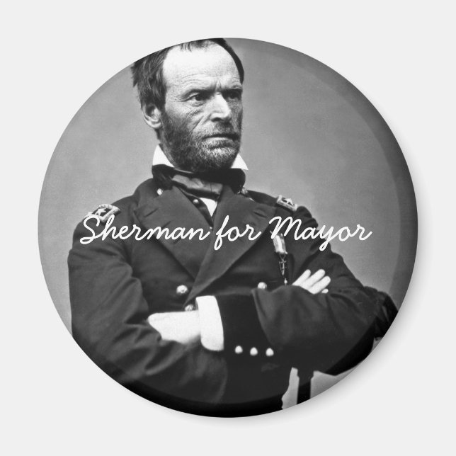 Sherman for Mayor - Round Magnet (Vorne)