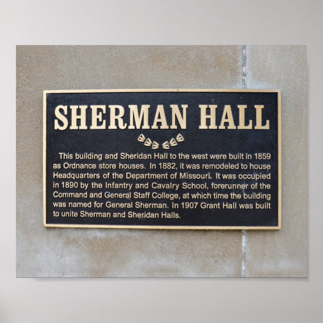 Sherman Hall Sign, Fort Leavenworth, Kansas Poster (Vorne)