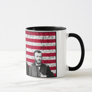 Sherman, Lincoln und Grant mit schwarzer Grenze Tasse