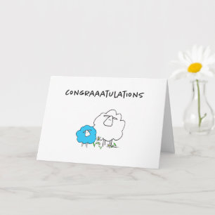 Sherman the Sheep (bleu) Nouvelle carte de voeux p