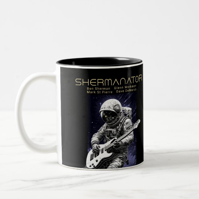 SHERMANATOR Band-Mitglieder Zweifarbige Tasse (Links)