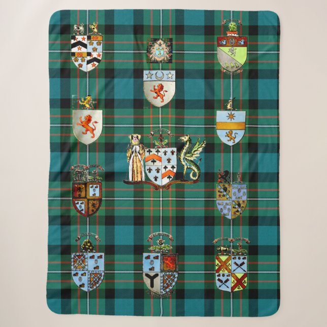 Sherpa Blanken Throw Ferguson Clan Wappen Sherpadecke (Vorderseite)