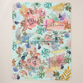 Sherpa Blanket Faith Hope Liebe Sherpadecke