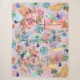 Sherpa Blanket Faith Hope Liebe Sherpadecke